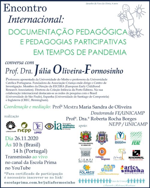 Encontro Internacional: documentação pedagógica e pedagogias participativas em tempos de pandemia