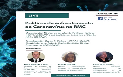 Live: Políticas de Enfretamento ao Coronavírus na RMC