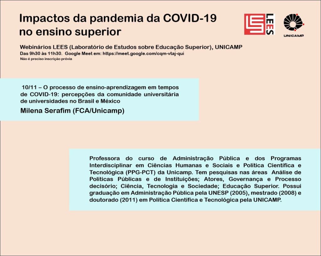 percepções da comunidade universitária de universidades no Brasil e México