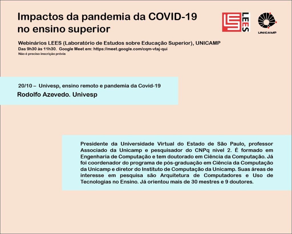 Webinar LEES - Univesp, ensino remoto e pandemia da Covid-19.