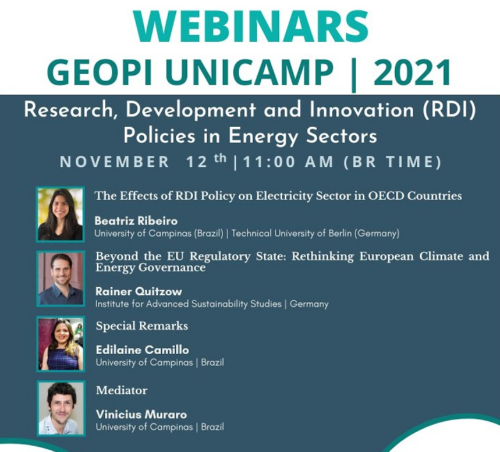 8º Seminário GEOPI 2021 - Research, Development and Innovation (RDI) Policies in Energy Sectors