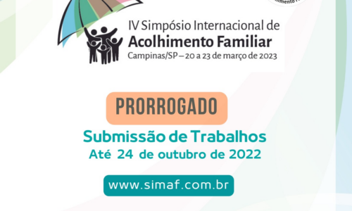 Inscrições IV Simpósio Internacional de Acolhimento Familiar (SIMAF)